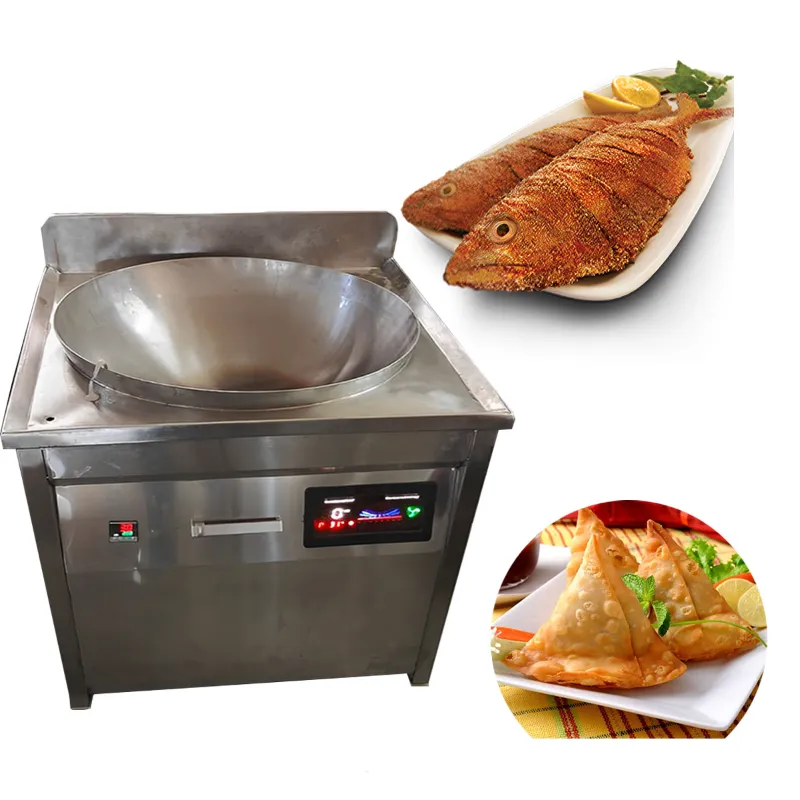Commercial 56 Inch Stainless Steel Induction Kadhai Machine, 120 Liters